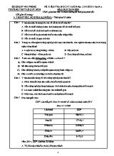 Đề kiểm tra học kì 1 môn Địa lý Lớp 11 - Ban A - Năm học 2018-2019 - Trường THPT Lê Quý Đôn (Có đáp án)